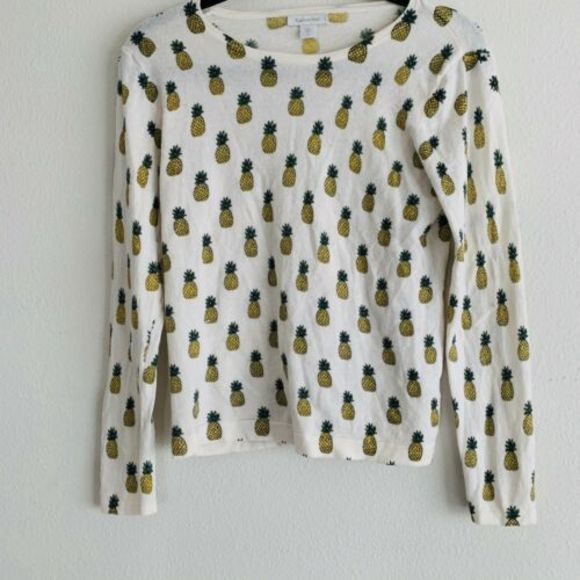 Garnet Hill Sweaters - Garnett Hill Pineapple Print Wool Sweater Sz M